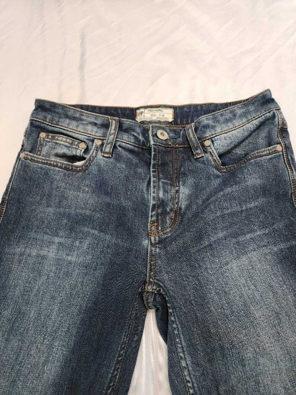 Free People Cropped Slim Skinny Jeans Size 26 Medium Wash Stretch Denim - Picture 5 of 8